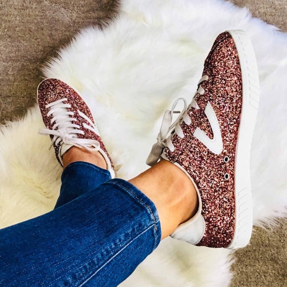 TRETORN Glitter Leather Casual Sneakers